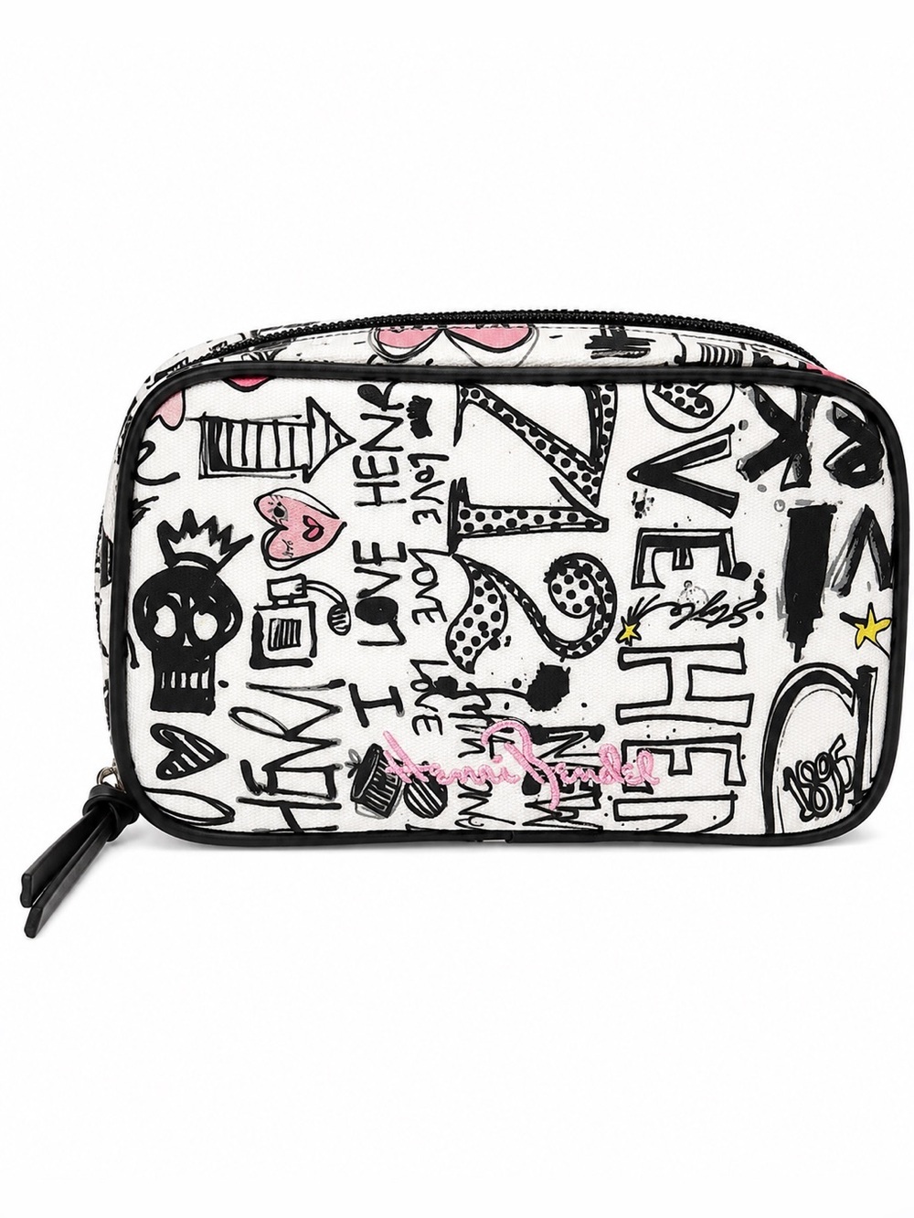 Henri Bendel West 57th Graffiti Print Travel Jewelry Cosmetic Case Zip Pouch